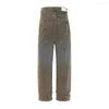 Jeans da uomo Y2K Vintage Washed Hole Cut Streetwear Baggy Pantaloni larghi casual in denim larghi strappati unisex oversize