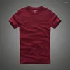 Men's Suits A1105Men T Shirt Cotton Solid O-Neck Short Sleeve Tshirt High Quality