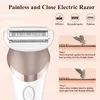 Epilator 6in1 세트 전기 여성 여성 면도기 다리 바디 헤어 제거 페이스 레이디 면도기 비키니 트리머 리무버 습식 드라이 230804