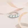 Cluster Rings Trendy 2.5-5ct Real Moissanite Half Eternity Ring For Women 925 Sterling Silver D Color Wedding Band Finger