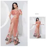 Stage Wear Belly Dancer Costume For Women Bellydance Practice Clothes Girl's Short Sleeves Printing Baladi Dress Oriental Dance Clothing