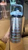 Bouteilles d'eau brève tasse de sport grande capacité 2000 ml bouteille d'eau avec paille Portable Fitness bouteille en plastique marqueur de temps