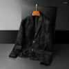 Men's Suits 2023 Boutique Fashion Business Italian-style Slim Casual Korean Version Jacquard Hosting Gentleman Large Size M-5XL Blazer