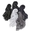 Scarves Cross-Border Golden And Silver Color Cord Monochrome Cotton Linen Crumpled Scarf Solid Short Beard Large Size Headclot