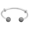 Pure S925 Silver Pandora Bracelet DIY Beads Fashion Sparkling Ball Hat Snake Chain Style Open Bracelet