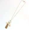 Pendant Necklaces 2023 Crystal Jewelry Natural Stone Beads Drop Water & Pendants Leaf Two Colors Clover Gold Tassel Necklace