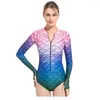 Costumi da bagno da donna LIFURIOUS Mute da immersione stampate in 3D Sun Block Surf Lycra a maniche lunghe Bikini siamesi