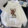 Kvinnors hoodies tecknad tryck varm tröja kvinna med huv punk kpop kläder lösa fleece pocket hoodie kvinnor