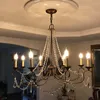 Hanglampen Amerikaans Smeedijzer Retro Betaalbare Luxe Eenvoudige Lamp Villa Kinderkamer Creatieve Slaapkamer Decoratieve Kristallen Kroonluchter