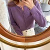 レディースニット春秋の女性セーターショートカーディガンコットンボタンファッション韓国