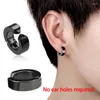 Backs Oorbellen Anime Cosplay Roestvrij staal Niet-piercing Magnetisch Oorknopje Unisex Zwart Geen gaatjes Nepoor Cirkel Sieraden Feestcadeau