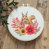 Kinesiska stilprodukter broderier för nybörjare Cross Stitch DIY stämplade broderi Floral mönster broderi ring handarbete färgtråd R230804