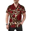 Camisas casuais masculinas floral leopardo solto camisa masculina praia retrô rosas estampa havaiana personalizada manga curta streetwear blusas grandes
