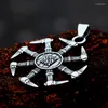 Pendant Necklaces BEIER 2023 Fashion Stainless Steel Viking Norse Mythology Kolovrat Necklace Slavic Pagan Symbol Of Sun Jewelry