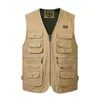 Men's Vests Plus Size S-4XL Tactical Masculine Waistcoat Male Multi Pocket Unloading Sleeveless Vest Pographer Reporter Summer Jacket 230804