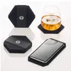 Table Runner 9PCS Felt Black Drink Coasters Set Household Non-slip Mobile Phone Pad Cup Mat For Home Kitchen Party Decoration