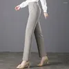 Women's Pants Spring Summer Autumn Women Slim Casual Work Wear Career Suit Straight Trousers Female S304