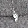Pendentif colliers mode femmes cassé en forme de coeur pendentifs signe pingouin argent plaqué cristal cadeau de noël 2023
