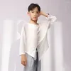 Bühnenkleidung Jungen Latin Dance Shirt Herbst und Winter langärmelige grüne weiße Tanzoberteile Jazz Rumba Chacha Kostüm