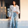 Veste longue en laine artificielle imprimé léopard pour femme