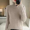 Camisolas femininas outono de lã e inverno Sweater de malha de malha