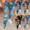 Jeans Feminino Feminino Cintura Alta Cintura Alta Elástico Ajuste Justo Todos Combinam Calças Skinny Lápis Denim Calças Para Uso Diário