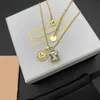 Miao Family's New Necklace Super Fairy Asymmetric Gold Finish Crystal Love Diamond Inlaid Pendant Clavicle Chain is Perfect in Autumn and