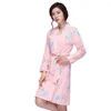 Vêtements de nuit pour femmes Marque Designer Coton Robe Femmes Printemps À Manches Longues Bain Nouveauté Peignoir Kimono Lâche Home Wear D0319