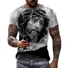 Mannen T-shirts 2023 Zomer En Vrouwen Korte Mouw T-shirts Casual 3D Jezus Christus Print Mode Harajuku Straat clothin