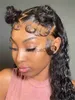 Mänskligt hår Kapslösa peruker 13x4 Deep Wave HD Spets Front Curly Human Hair Wigs For Women Brasilian Pre Plucked 30 40 Inch 13x6 Water Wave Spets Front Wig X0802
