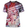 Men's T Shirts 2023 Summer Darling In the Franxx T-Shirts Anime Zero Two 3D Print Streetwear Men Women mode överdimensionerade skjorta toppar