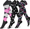 Sports Socks Men Women 3Pairs Pack Compression Knee Extended Muskelgradient Anti-Fatigue Step