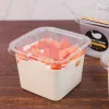 Clear Cake Box Transparent Square Mousse Plastic Cupcake Boxar med lock Yoghourt Pudding Wedding Party Supplies