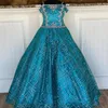 Little Miss Pageant robe pour adolescents Juniors tout-petits 2021 paillettes paon enfants robe formelle fête perles Spaghetti cou rosie Cust240e