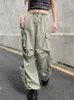 Pantaloni da donna Vintage Y2K Multi tasche laterali Vita bassa Cargo Egirl Streetwear Casual Versatile Gambe larghe Pantaloni sportivi Pantaloni da donna