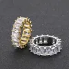 Schmuck Damenring Herrenring Swar Modedesigner-Ring Luxus-Paar-Diamantring Einzahlungs-Hochzeitszeichen Gold Silber 2-Farben-Legierung Versilberter künstlicher Kristall