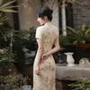 Etnische Kleding Chinese Stijl Vrouwen Print Bloem Cheongsam Vintage Slanke Sexy Qipao Vestido Traditionele Dames Avond Feestjurk Klassieke Qi