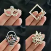 دبابيس دبابيس Leeker Trend Rose Flower Wings Brooch for Women Blue Green Pink Zircon Zircon Jewelry 2022 Boho 004 LK6 HKD230807