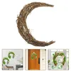 Decorative Flowers Smilax Rattan Dream Catcher Ring Natural Moon-shape Wreath Party Supplies DIY Rings