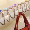 Foldable Bag Purse Hooks Table Desk Handbag Holder Shell Bag Folding Table Hanging Hook with Crystal Rhinestone