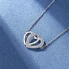 Karopel Genuine 925 Sterling Silver Eternal Love Double Heart Collane con ciondolo Donna Promessa d'amore Fine Jewelry Gift L230704