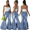 Women's Jeans HAOOHU Spring And Summer Casual Fashion Versatile Wide-leg Lady Elegant Sweet Washed Denim Stretch Flare Pants