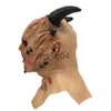 Parti Maskeleri Cadılar Bayramı Öküz Boynuz Şeytan Maskesi Cosplay Korku Boğa Demon Headgear Korkunç Boynuzlar Mask Mask Masquerade Performans Kostüm Props J230807