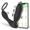 Aplikacja Bluetooth Male Anal Plug Vibrator pchający stymulator prostaty masager bezprzewodowy zdalny tyłek dla mężczyzn gej