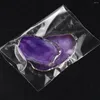 Collane con ciondolo Ciondoli in pietra naturale Fetta irregolare placcata in nastro Cristallo viola per gioielli alla moda che fanno regali collana donna fai da te