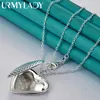 Urmylady 925 Sterling Silver Heart Photo Frame 1618202224262830 Inch Pendant Necklace for Women Wedding Fashion Jewelry L230704