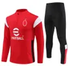 2023 2024 Ibrahimovic Tonali Kaka Soccer Training Training Kurtka 23/24 Maillot de Foot Calhanoglu Pulisic Rafa Leao Theo Giroud Milan Football Tracksuit dla dorosłych dzieci