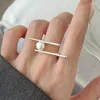 Cluster Ringe Mode 925 Sterling Silber Perle Für Frauen Paare Kreative Einfache Geometrische Handgemachte Geburtstag Party Schmuck Geschenke