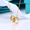 925 Sterling Silver Necklace Classic 1837 Round Cake Horse Eye Necklace for Women 18K Gold Lock Bone Bone Chain Model T Series Jewelry with Box