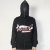 Erkek Hoodies American Style Y2K Street Moda Anime Gotik Büyük Boyu Hoodie Erkekler 2023 Retro Giysiler Gevşek Sıradan Fermuar Üstleri